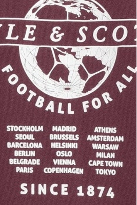 FOOTBALL WORLD GRAPHIC CREW NECK SWEATSHIRT BURGUNDY 5