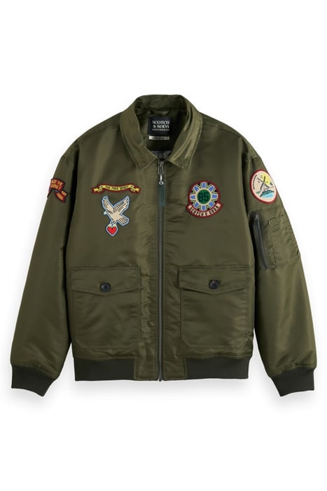 BOMBER JACKET WITH DETACHABLE TEDDY COLLAR MILITARY GREEN 4