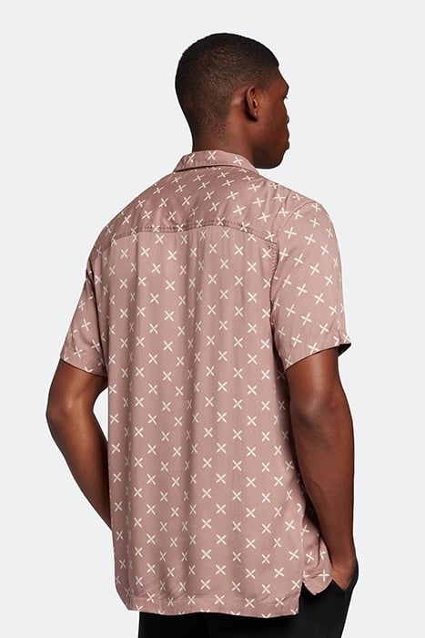 SHUTTLE PRINT REVERE COLLAR SHIRT HUTTON PINK 2