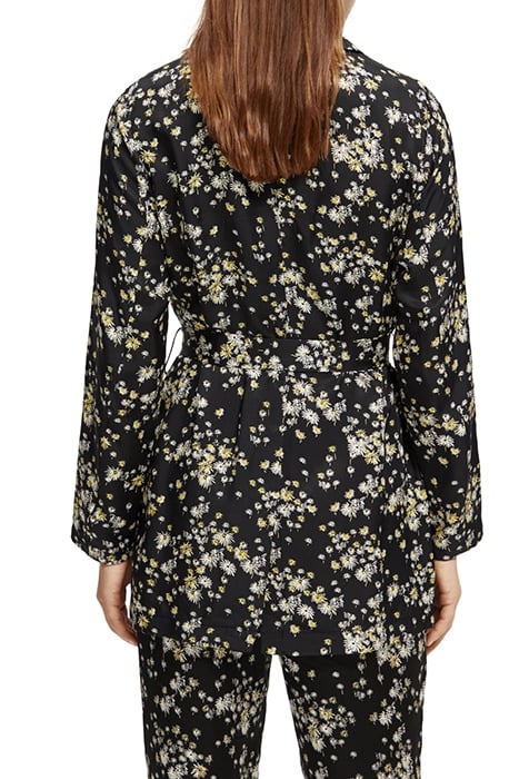 PRINTED DRAPEY BLAZER DANDELION BLACK 2