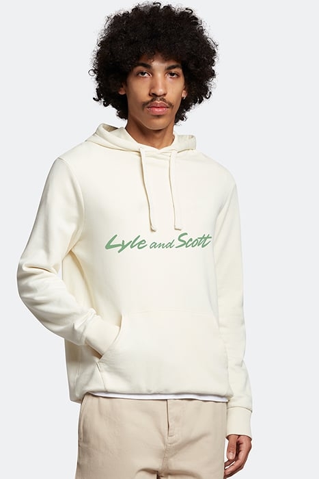 SCRIPT HOODED SWEATSHIRT VANILLA ICE/ MOLLY'S GREEN 1