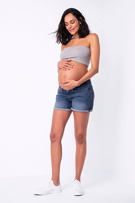 DENIM MATERNITY SHORTS BLUE 4