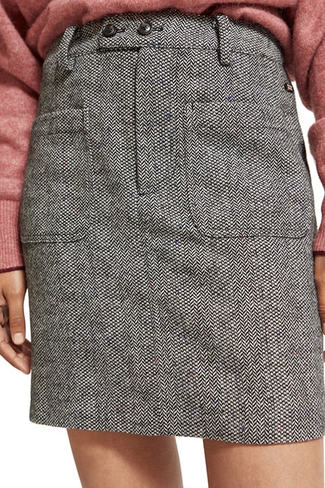 HERRINGBONE HIGH RISE MINI SKIRT HERRINGBONE TWEED 7