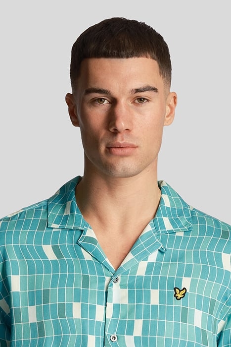 POOL PRINT SHIRT TILE BLUE 5