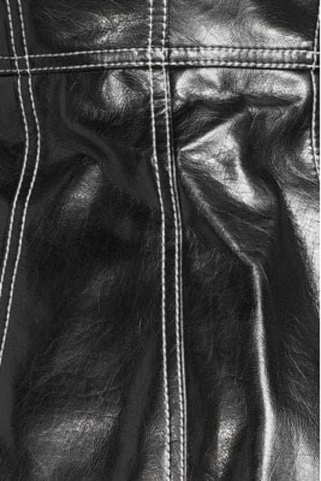 FUTURE COATED FITTED SHAPED SLEEVE MINI DRESS BLACK 5