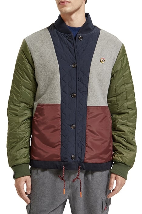 REVERSIBLE BOMBER JACKET IN MIXED QUALITIES NIGHT 7