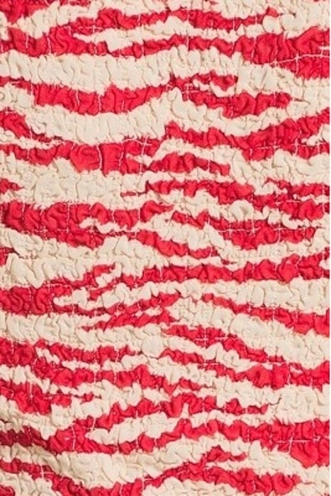 PRINTED LIGHT GEORGETTE CROPPED SMOCK BLOUSE CASTLE WALL 5