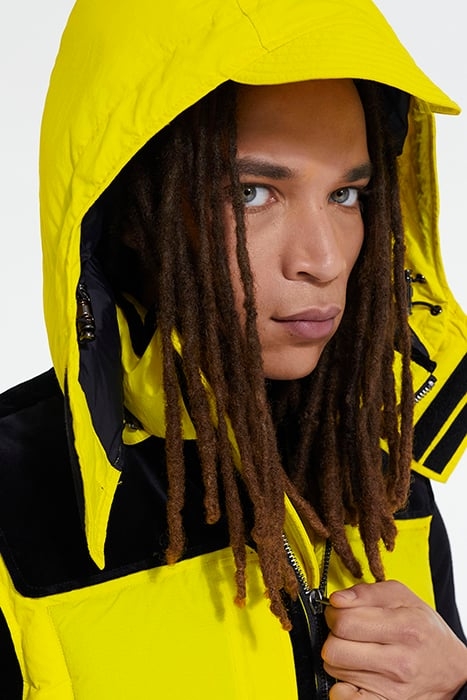 SLEEVELESS DOWN JACKET WITH CONTRASTED YOKE YELLOW FLUO 6