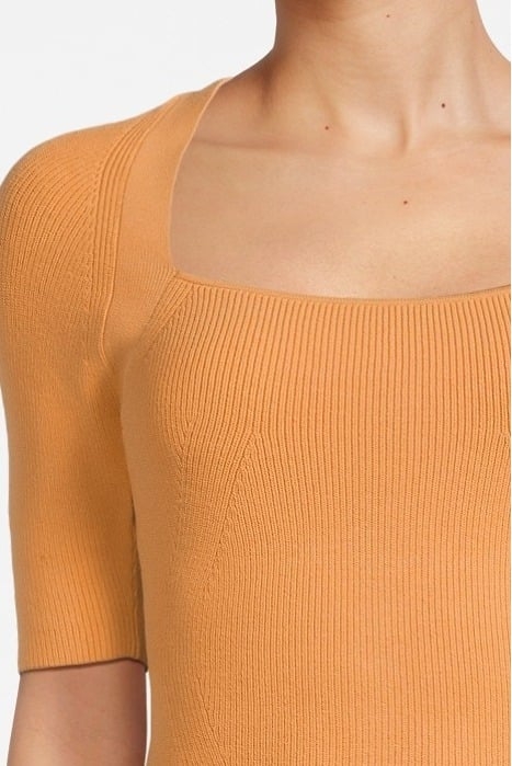 TINA-SQUARE KNITTED SWEATER ORANGE 4