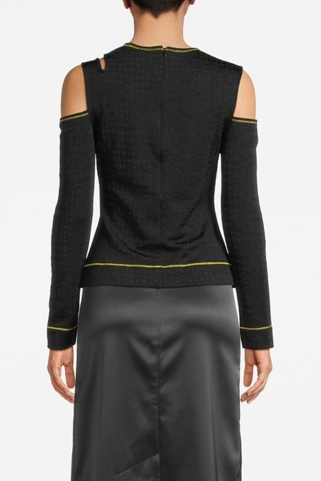 JACQUARD JERSEY BLOUSE BLACK 2