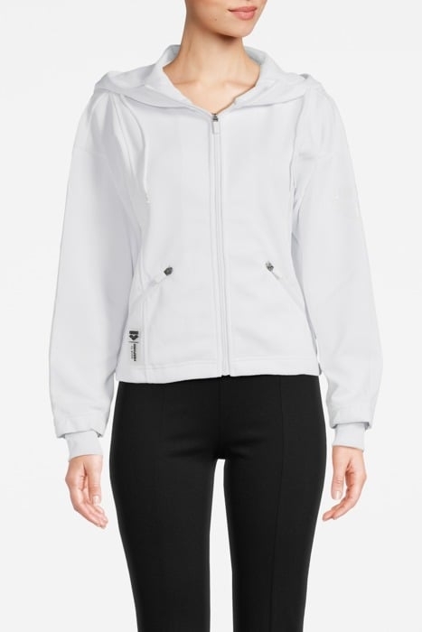 WOMAN HOODIE FULL ZIP OPTICAL WHITE 1