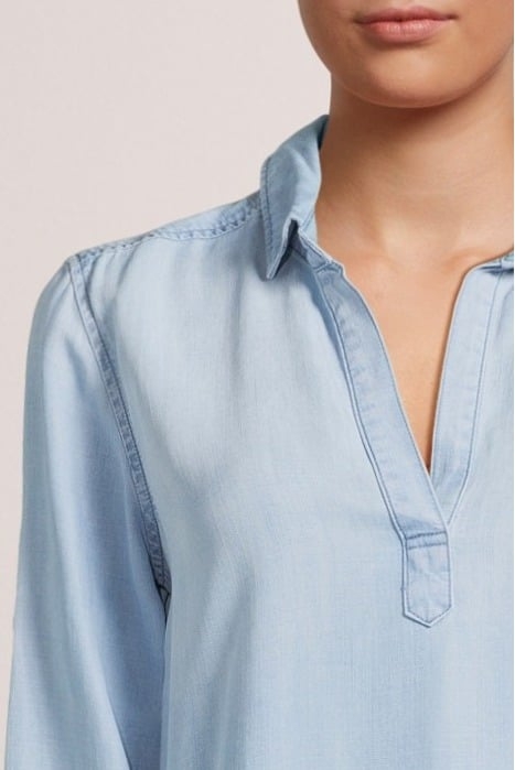 LONG SLEEVE A-LINE DRESS CARIBBEAN WASH 4