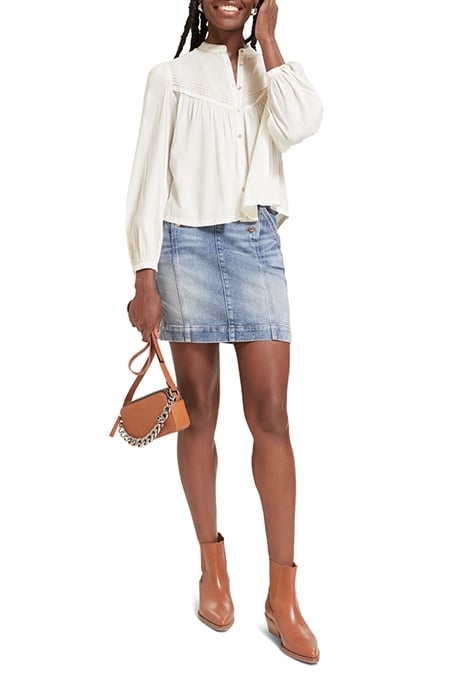 SHIRT WITH PIN TUCK YOKE AND GATHERING SOFT ICE 3