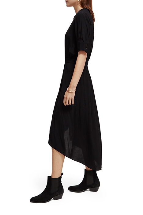 MIDI DRESS WITH HIGH LOW HEM BLACK 5