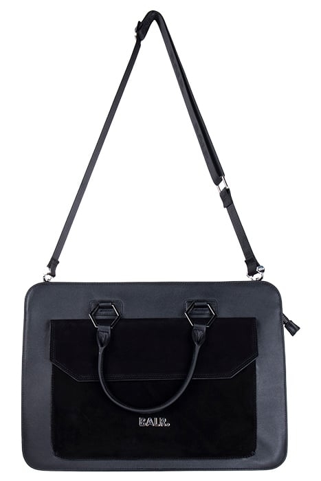 UNISEX SORRENTO LEATHER BRIEFCASE JET BLACK 3