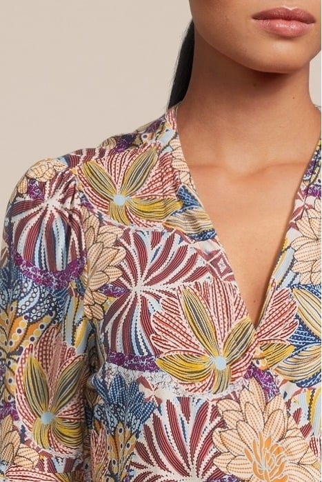 WRAP DRESS PRINTED POLYESTER PURPLES 4