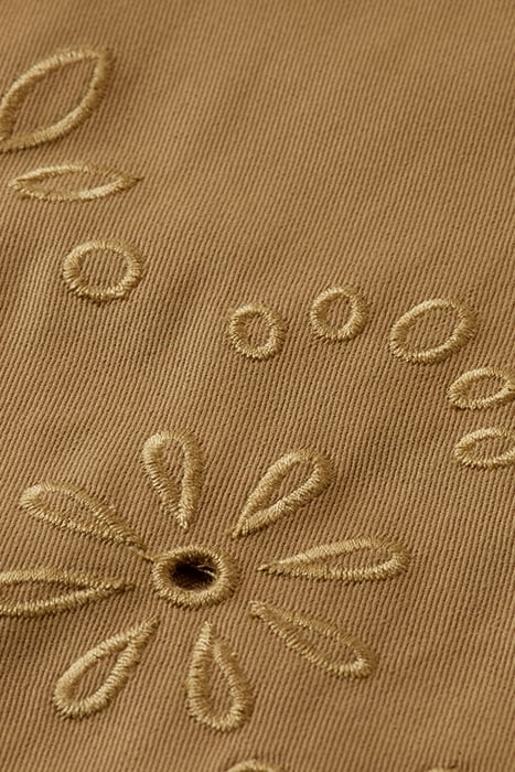 BRODERIE LONGUETTE ORGANIC COTTON MIDI SKIRT COCONUT SHELL 8