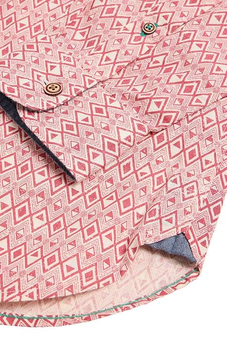 GEO DIAMOND PRINTED SHIRT MID RED 7