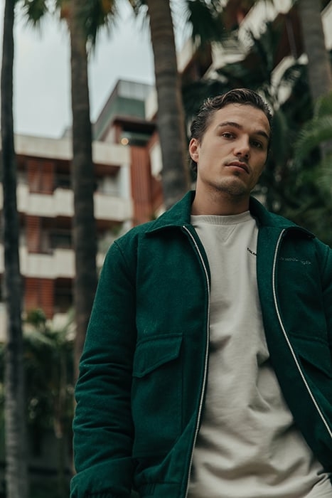 CHASE CONTRAST COLLAR JACKET DARK GREEN 6