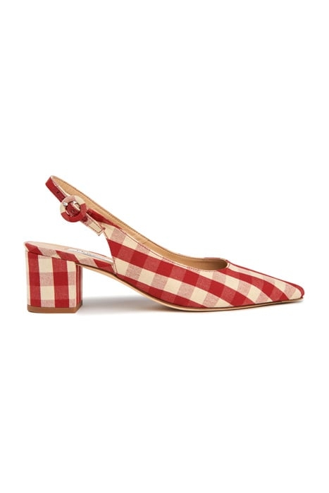 ADA BLOCK HEEL SLINGBACK IVORY/RED 1