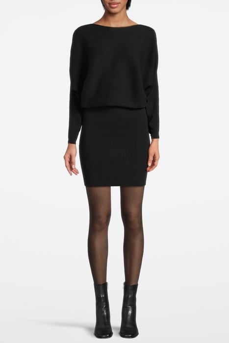 MACKENZIE KNITTIED MINI DRESS BLACK - OUTLET PRICE 1