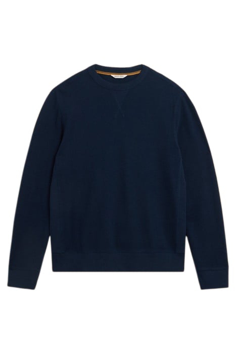 PIQUE CREW NECK SWEAT DEEP BLUE 3