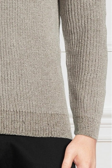 RIBBED CHENILLE MOSSY SWEATER GREEN 4