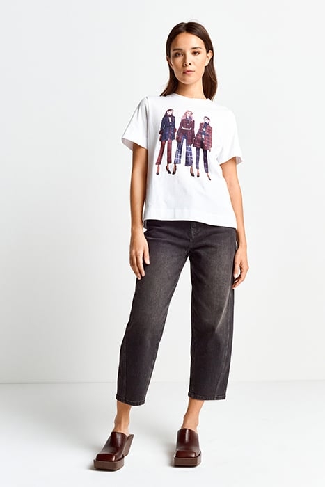 EASY FIT T-SHIRT WITH 3 WOMEN PRINT ORGANIC WHITE 2