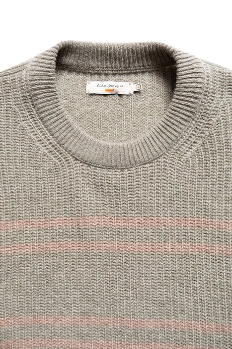 GURRA STRIPED SWEATER GREENMELANGE 2