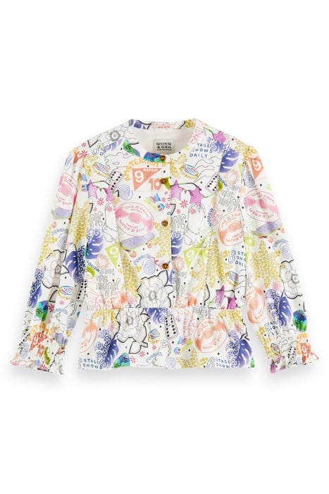 GIRLS ALL-OVER PRINTED LACE DETAIL COTTON TOP ICONIC 2