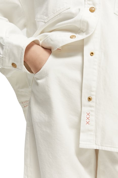 WHITE DENIM OVERSHIRT WITH WESTERN DETAILS WHITE BEACH 8