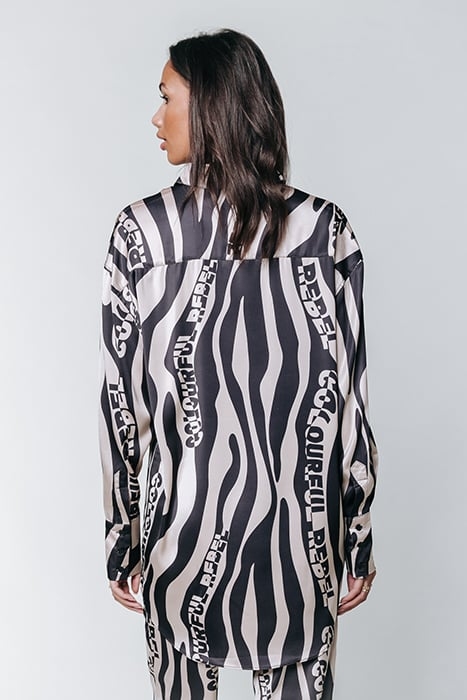 TALIA ZEBRA OVERSIZED BOYFRIEND BLOUSE SAND 2