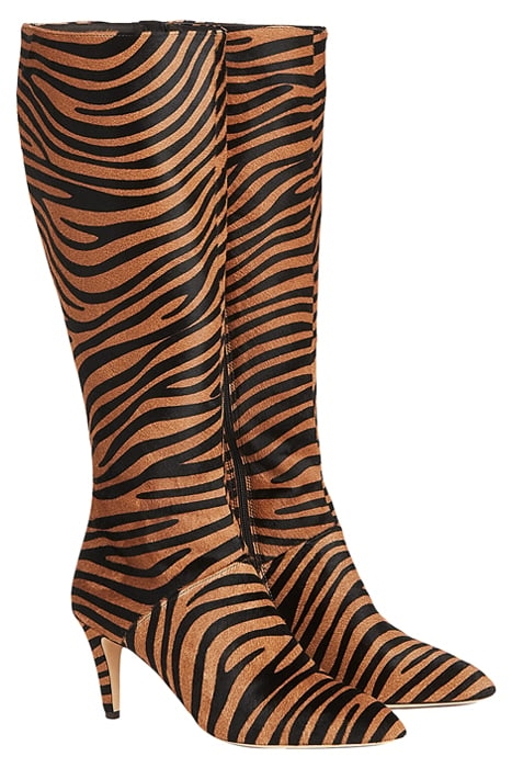 GINI POINTED KNEE BOOT NATURAL ZEBRA 2