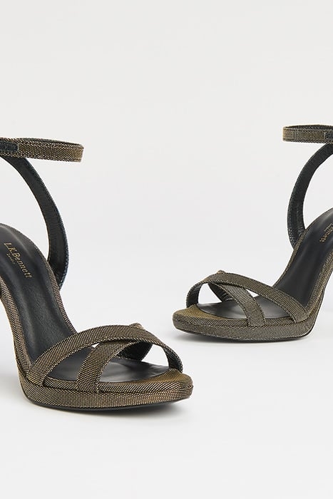 NEATH STRIPY SANDAL GOLD/BLACK 4