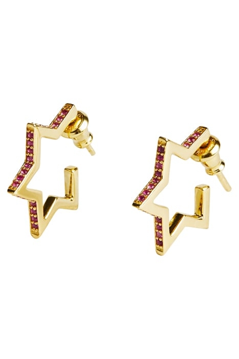 JW CRYSTAL STAR HOOPS GOLD 1
