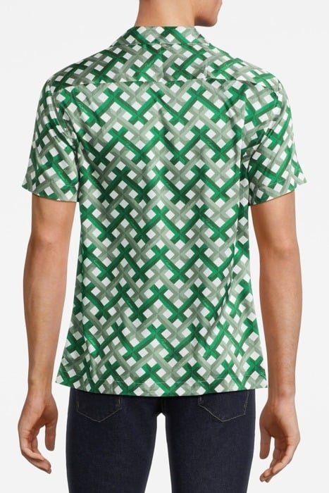 ELDEN SLIM FIT CUBAN COLLAR SHIRT GREEN - OUTLET PRICE 2