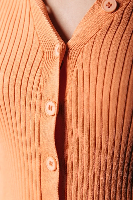 NORI FINE KNIT CROPPED LONGSLEEVE POLO TANGERINE 5