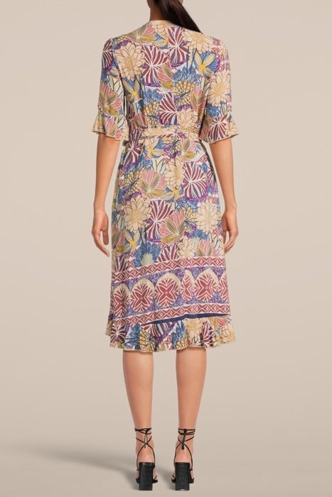 WRAP DRESS PRINTED POLYESTER PURPLES 2