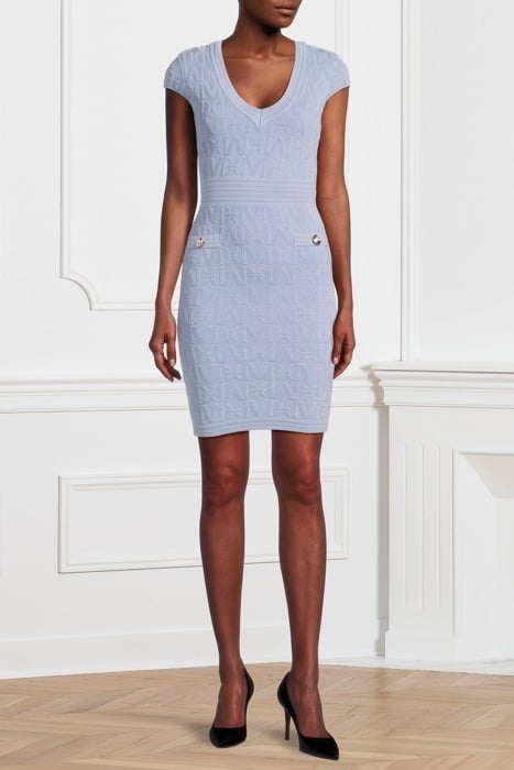 PENELOPE ALL OVER DUST LIGHT MINI DRESS BLUE 1