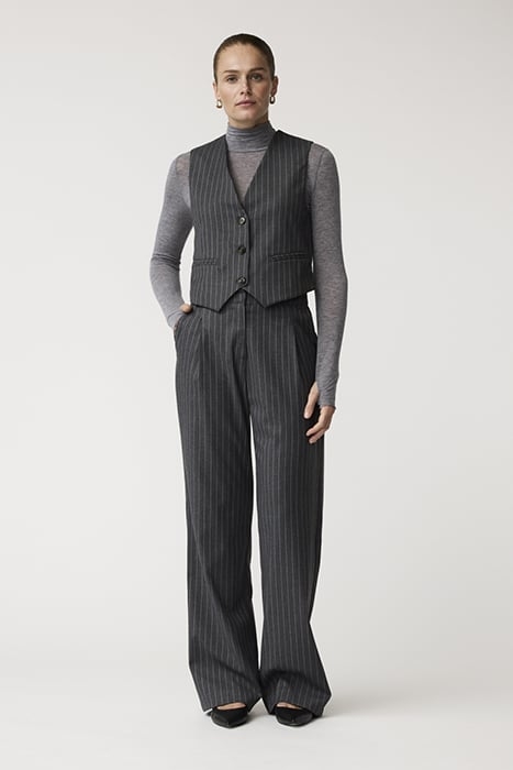CARA PINSTRIPE PANTS GREY MELANGE 1