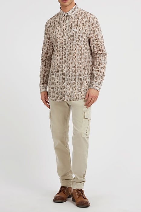 LS COLLINS AOP SHIRT BEIGE BOHEMIAN PRINT 3