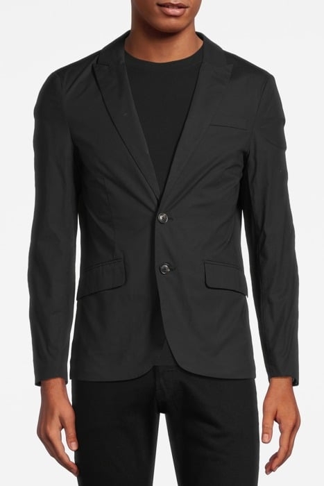 UNCONSTRUCTED LIGHTWEIGHT POPLIN 2-BUTTON BLAZER BLACK 1
