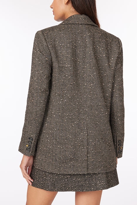 SEQUIN HERRINGBONE BLAZER BLACK W/ GOLD 2