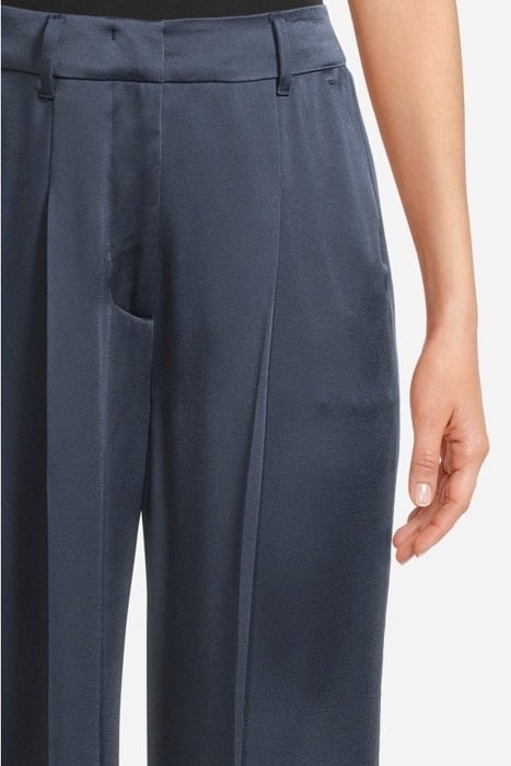SATIN WIDELEG PANTS PETROL BLUE 4