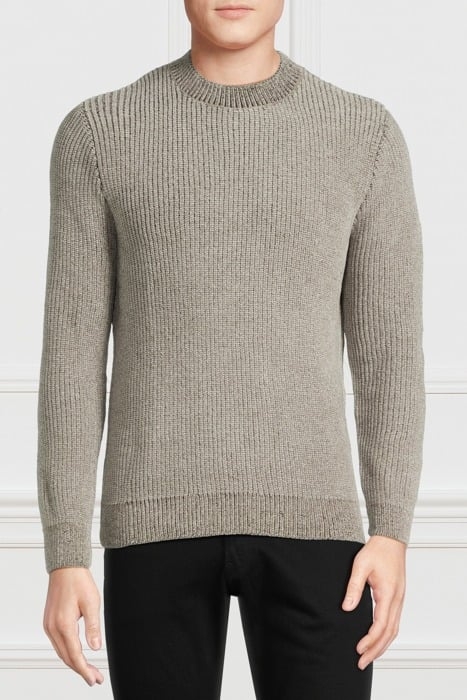 RIBBED CHENILLE MOSSY SWEATER GREEN 1