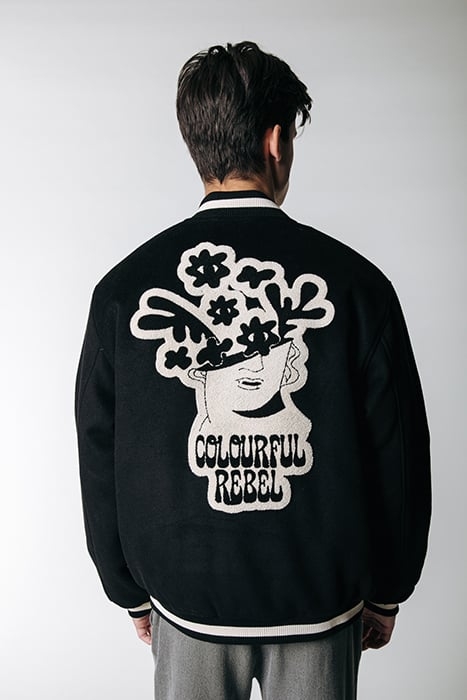 MAX BASEBALL BOMBER JACKET BLACK 2