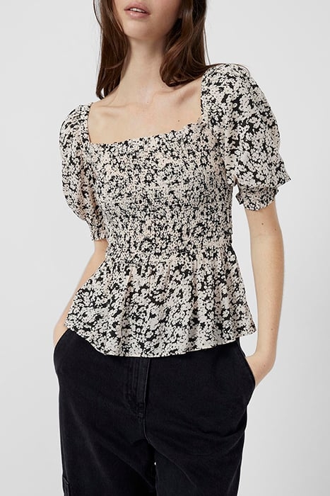 SOFT BLOOM SS SQR NK TOP BLACK 1