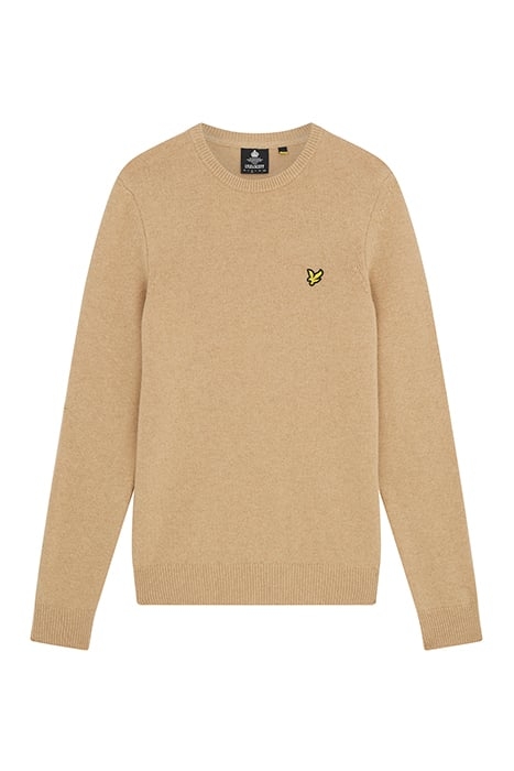 CREW NECK LAMBSWOOL BLEND JUMPER TAN MARL 3