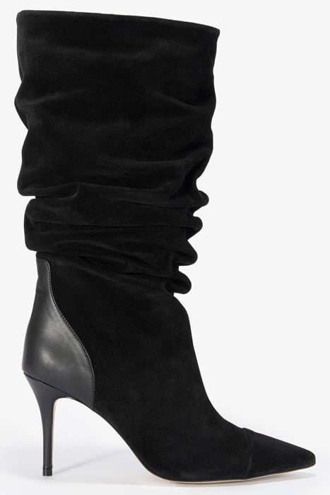 SUEDE KNEE HIGH BOOT BLACK 1