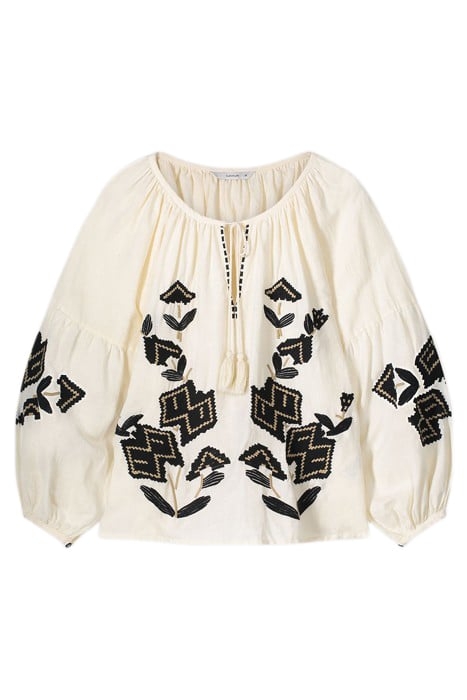 TOP LINNEN HEAVY EMBROIDERY IVORY 3